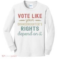 Vote Like Your GranddaughterS Rights Depends On It Kids Long Sleeve Shirt thumb 0
