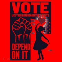 Vote Like Your GranddaughterS Rights Depend On It Sweat Santa Hat thumb 1