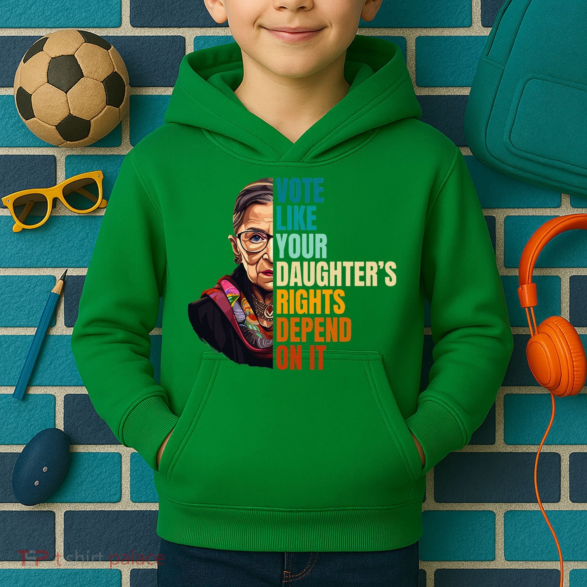 Vote Like Your DaughterS Rights Depend On It Rbg Kids Hoodie