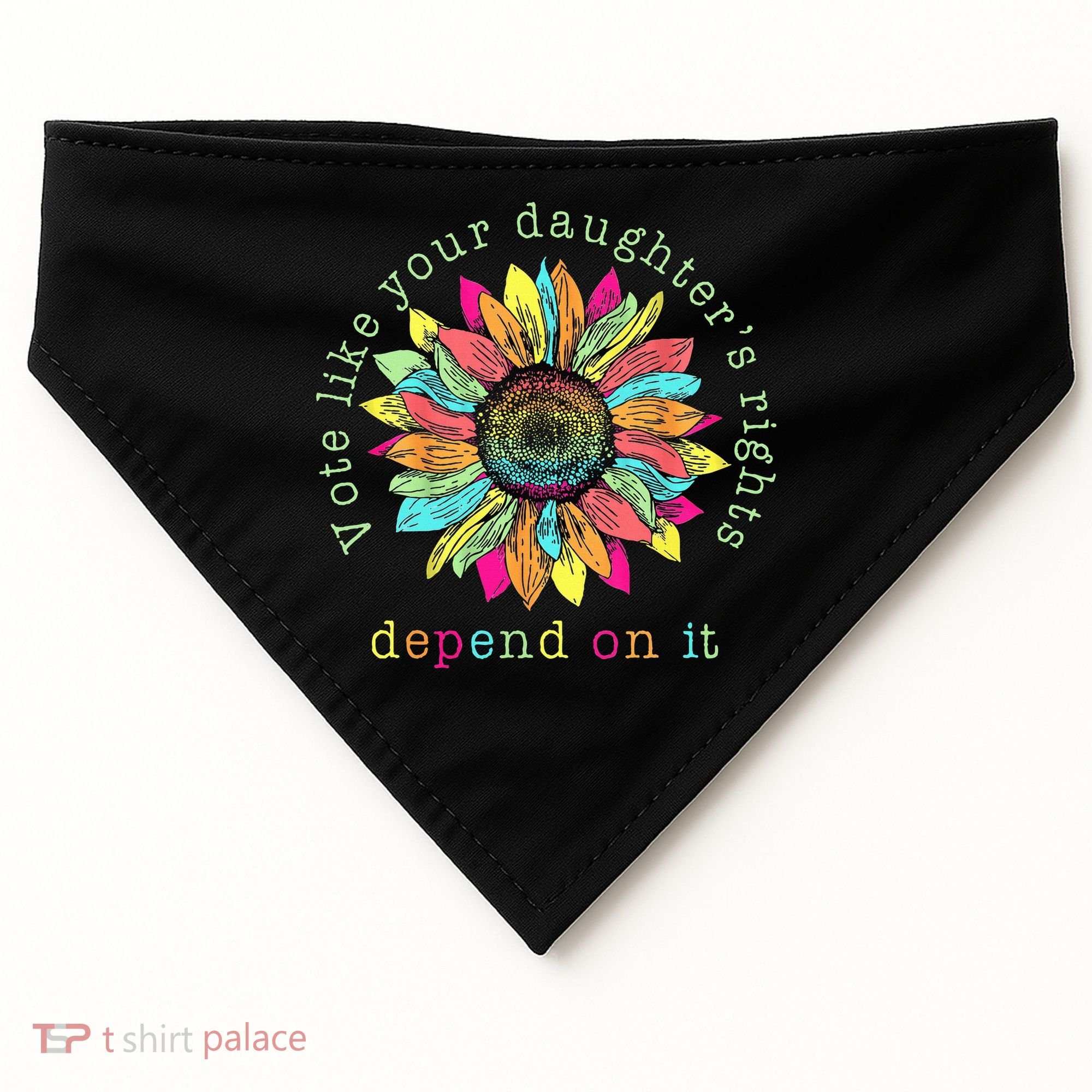 Vote Like Your DaughterS Rights Depend On It Voting Floral USA-Made Doggie Bandana