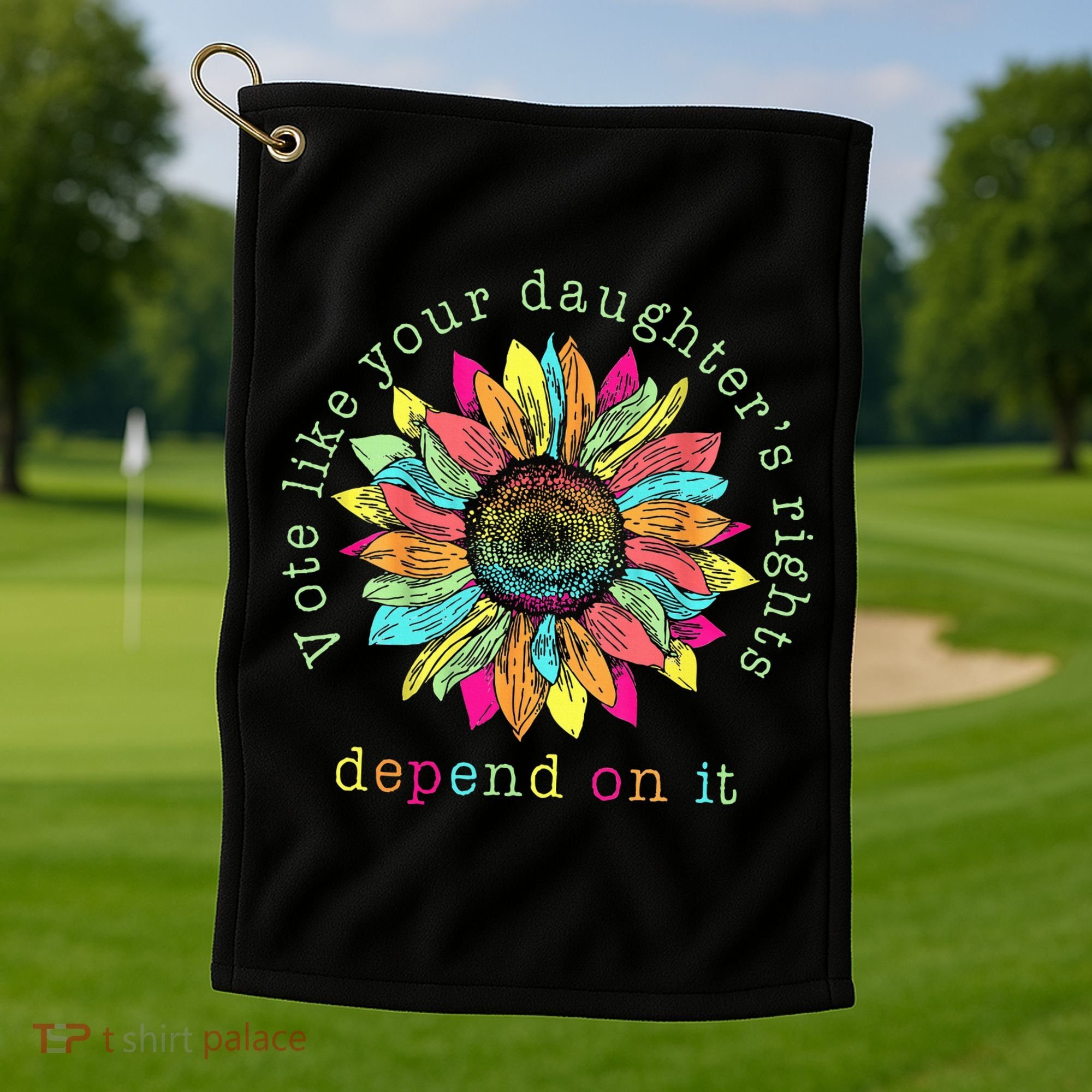 Vote Like Your DaughterS Rights Depend On It Voting Floral Golf Towel