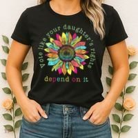 Vote Like Your DaughterS Rights Depend On It Voting Floral Women's T-Shirt thumb 2