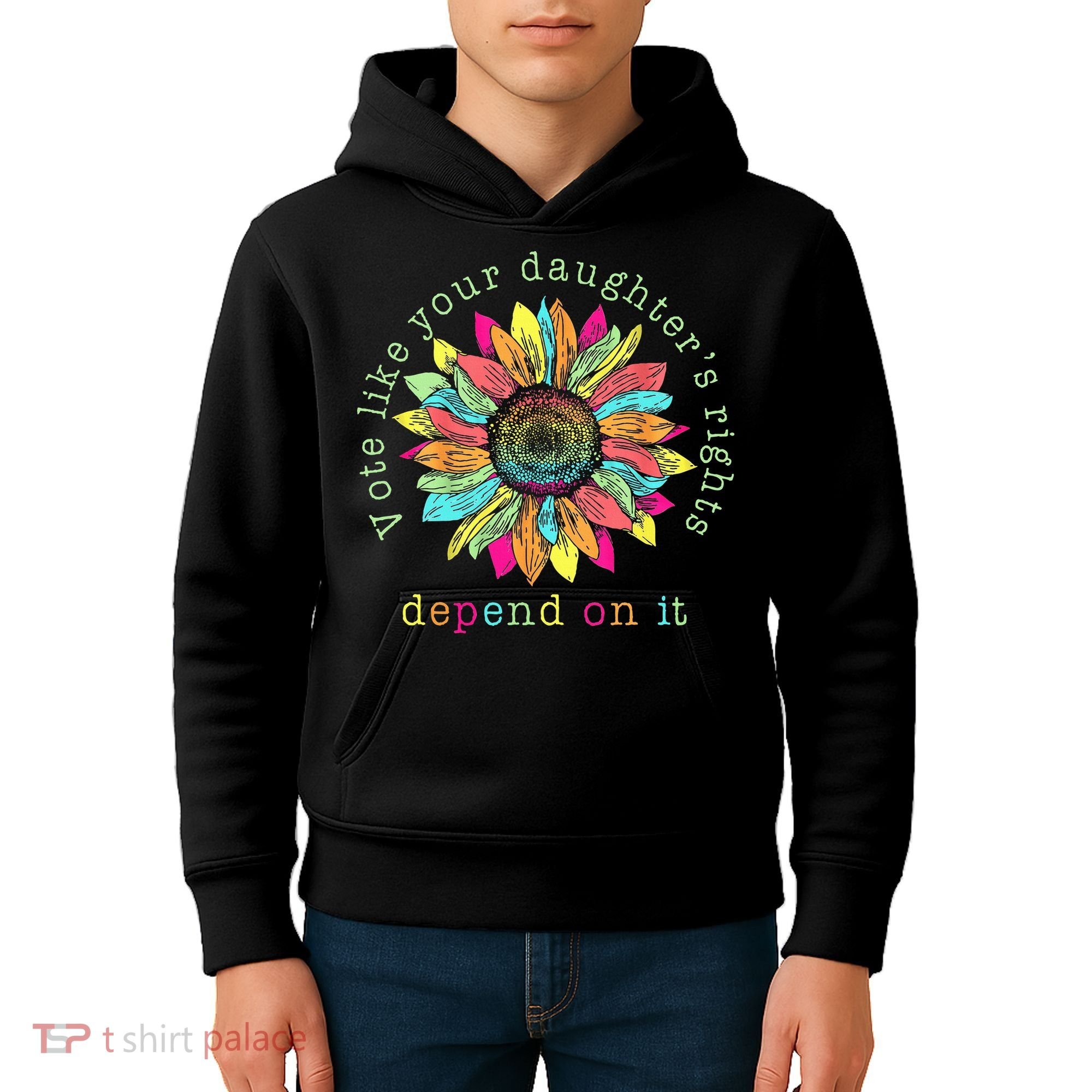 Vote Like Your DaughterS Rights Depend On It Voting Floral Kids Hoodie