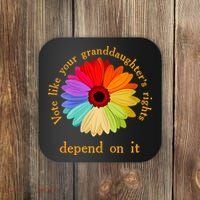 Vote Like Your GranddaughterS Rights Depend On It Funny Coaster thumb 0
