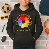 Vote Like Your GranddaughterS Rights Depend On It Funny Kids Hoodie thumb 2