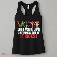 Vote Like Your Life Depends On It Feminist Gift Women's Tank Top thumb 3