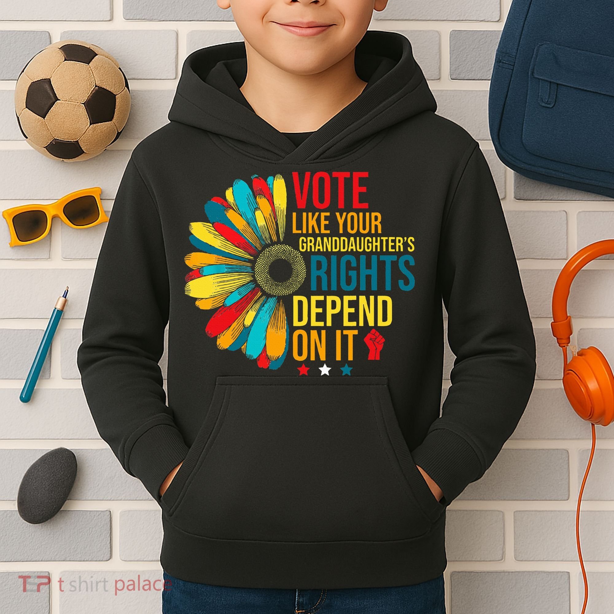 Vote Like Your Daughters Granddaughters Rights Depend On It Kids Hoodie