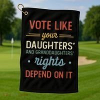 Vote Like Your Daughter’S And GranddaughterS Rights Depend On It Golf Towel thumb 1