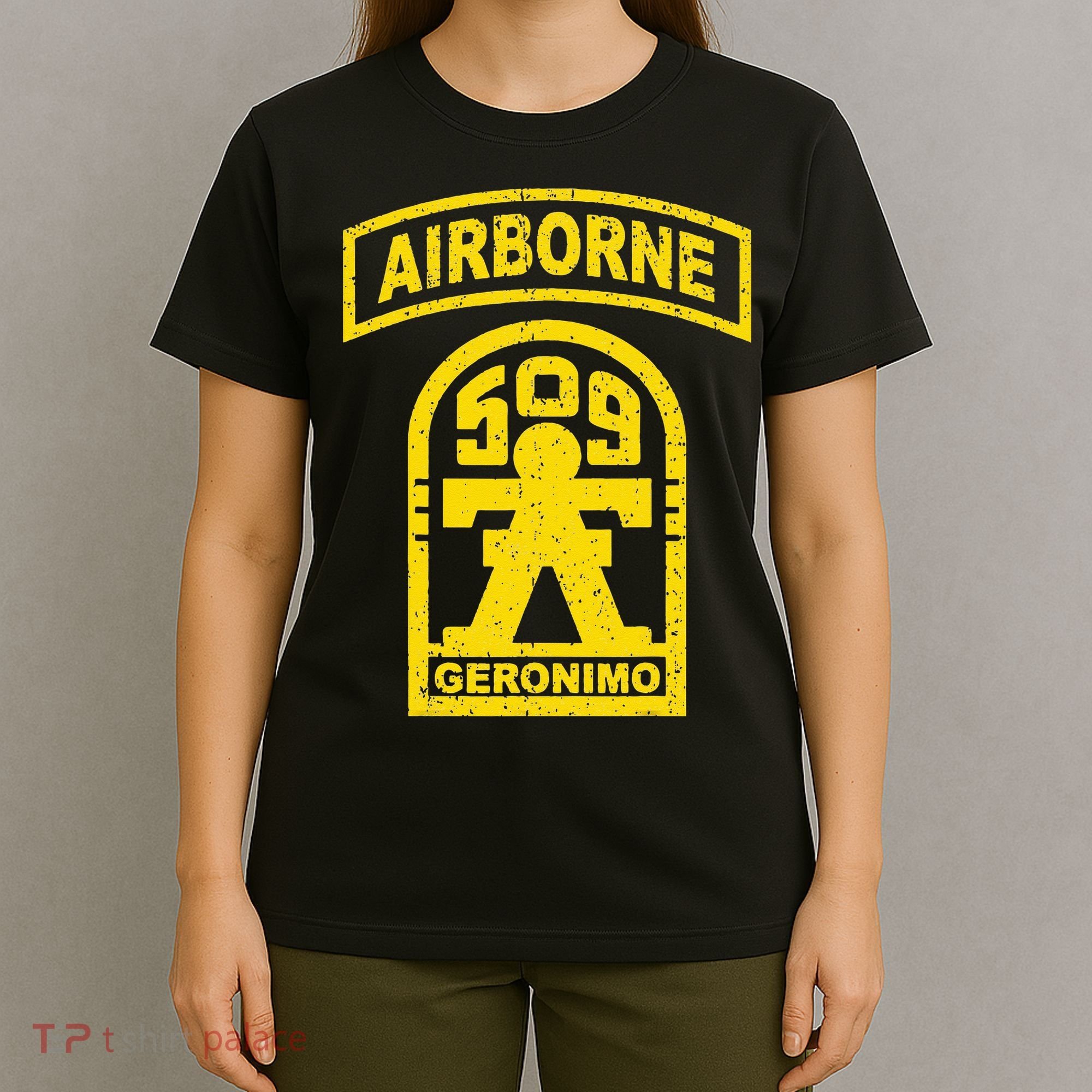 Vintage Mod 1 Geronimo 509th Airborne Parachute Infantry T-Shirt