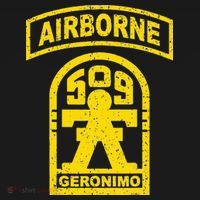 Vintage Mod 1 Geronimo 509th Airborne Parachute Infantry T-Shirt thumb 7