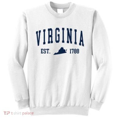 Virginia Map 1788 Vintage Souvenirs Virginia Sweatshirt