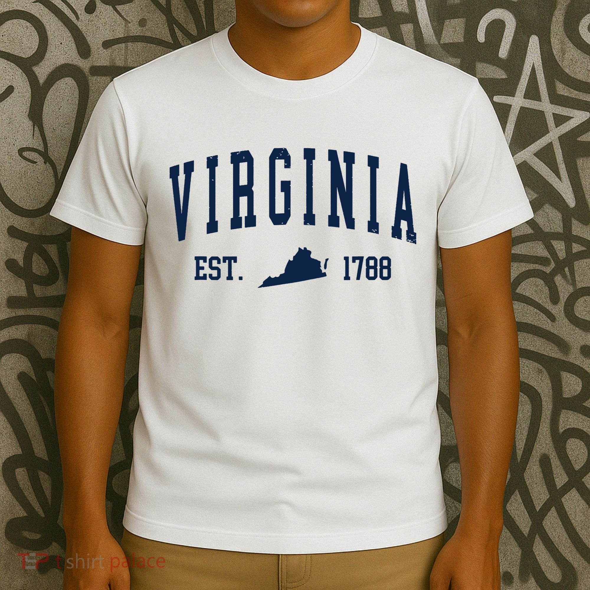 Virginia Map 1788 Vintage Souvenirs Virginia T-Shirt