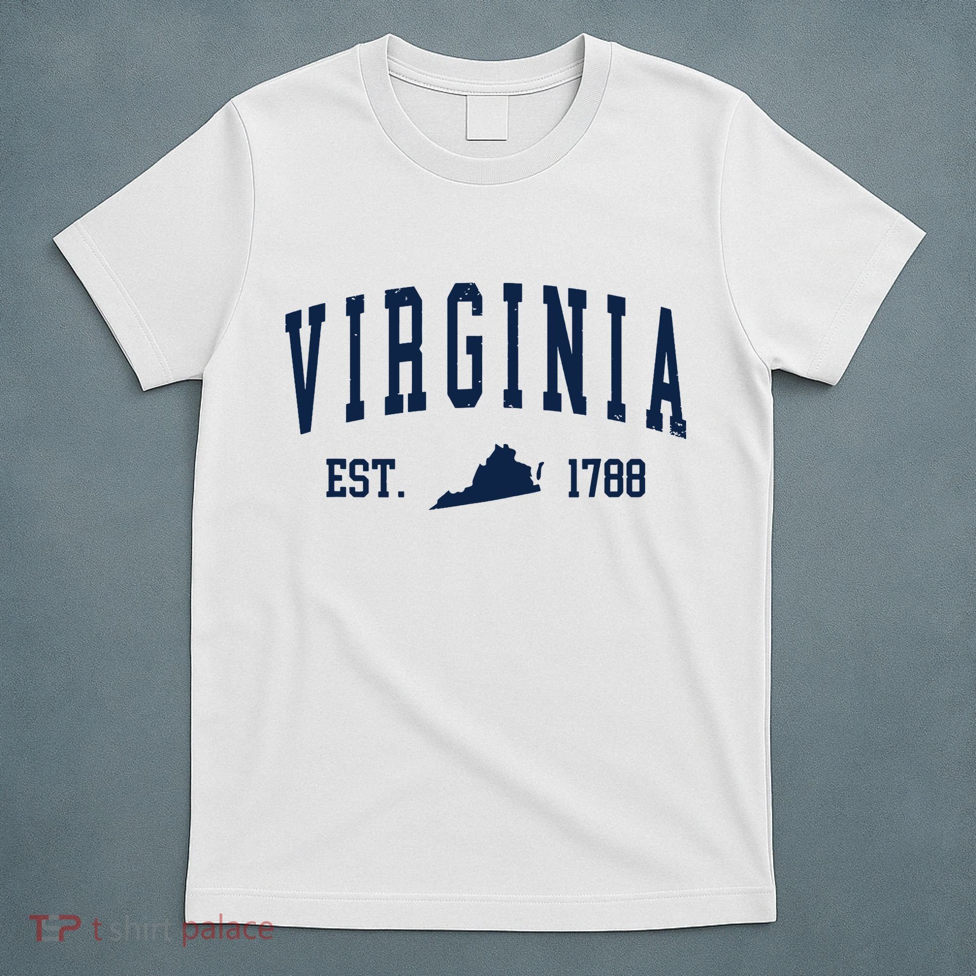 Virginia Map 1788 Vintage Souvenirs Virginia T-Shirt
