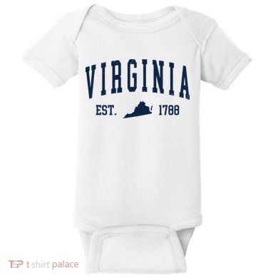 Virginia Map 1788 Vintage Souvenirs Virginia Baby Bodysuit