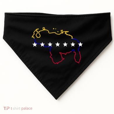 Venezuela Map 7 Stars Flag Gift USA-Made Doggie Bandana