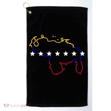 Venezuela Map 7 Stars Flag Gift Golf Towel