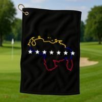 Venezuela Map 7 Stars Flag Gift Golf Towel thumb 1