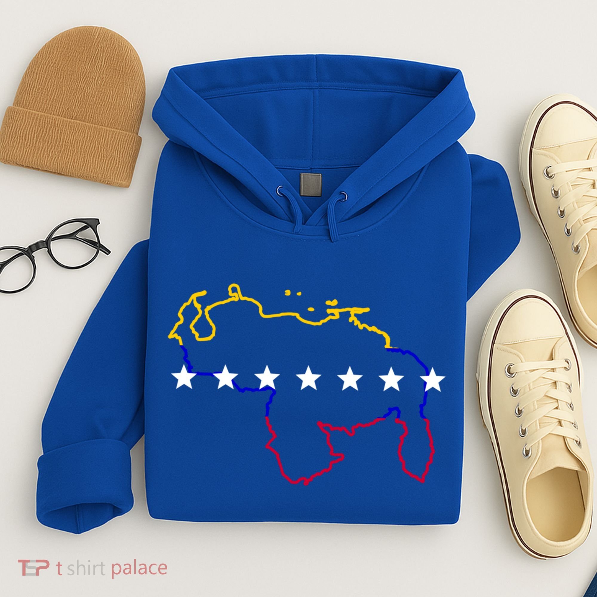Venezuela Map 7 Stars Flag Gift Hoodie