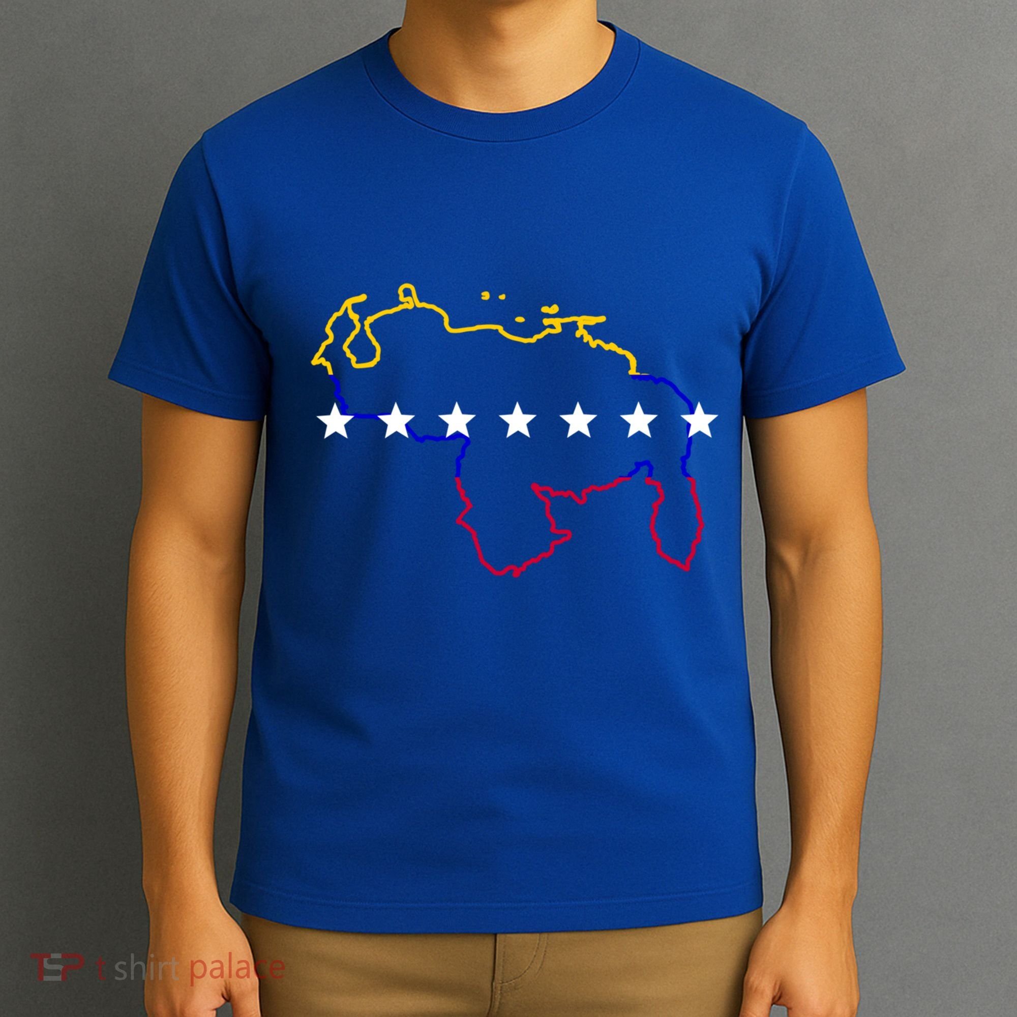 Venezuela Map 7 Stars Flag Gift T-Shirt