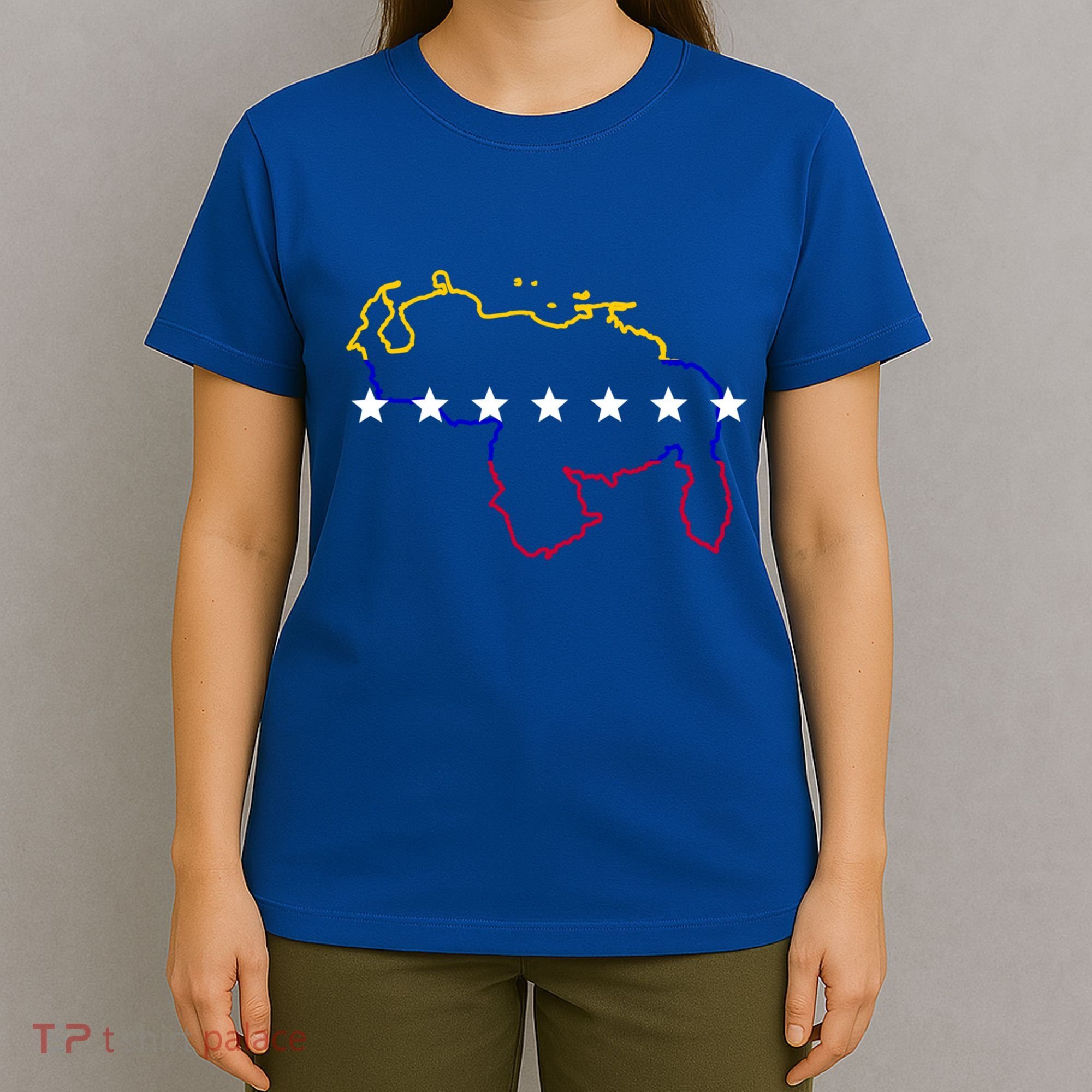 Venezuela Map 7 Stars Flag Gift T-Shirt