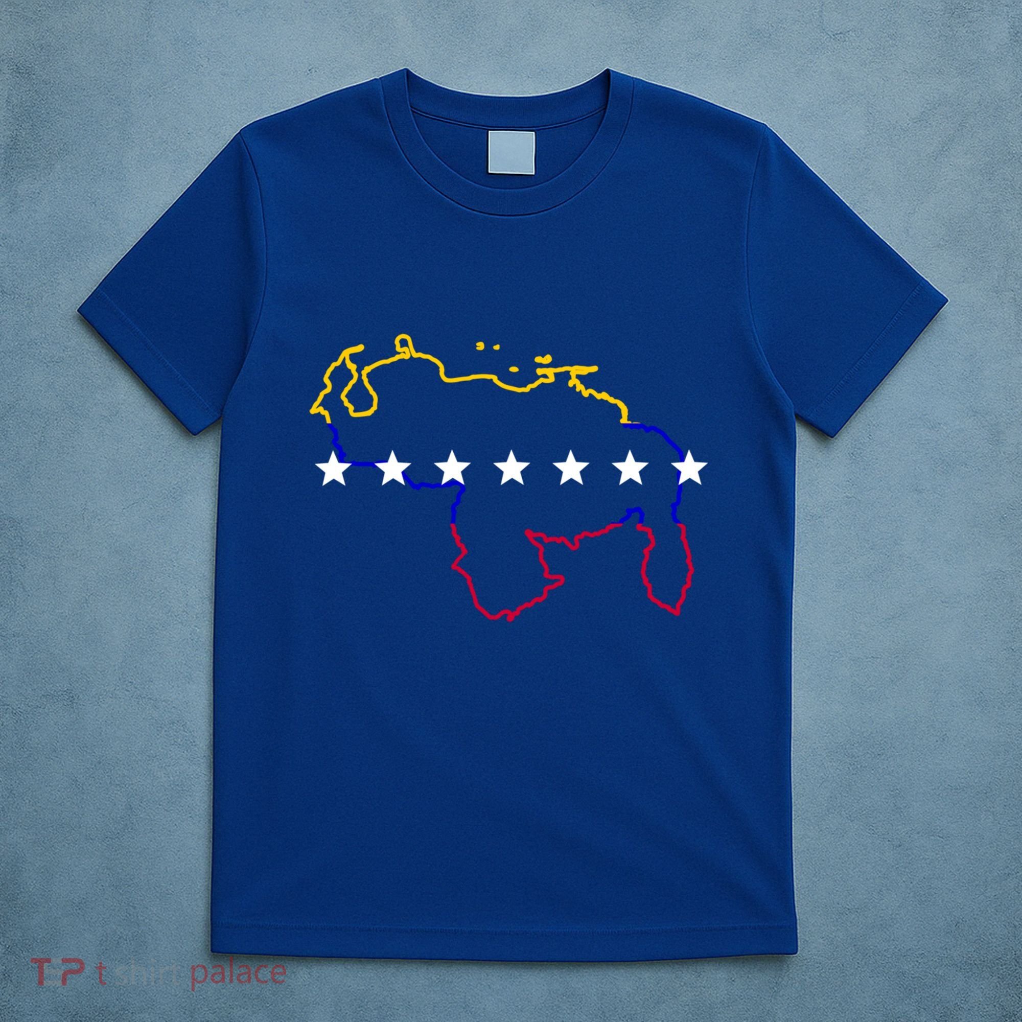 Venezuela Map 7 Stars Flag Gift T-Shirt