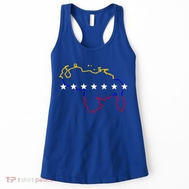 Venezuela Map 7 Stars Flag Gift Women's Tank Top