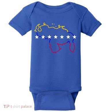 Venezuela Map 7 Stars Flag Gift Baby Bodysuit