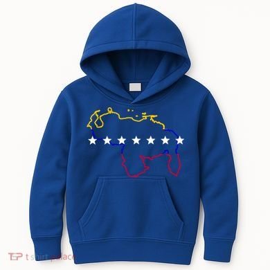 Venezuela Map 7 Stars Flag Gift Kids Hoodie