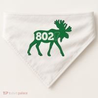Vermont Moose 802 Vermont Green Mountain State USA-Made Doggie Bandana thumb 0