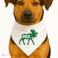 Vermont Moose 802 Vermont Green Mountain State USA-Made Doggie Bandana thumb 1