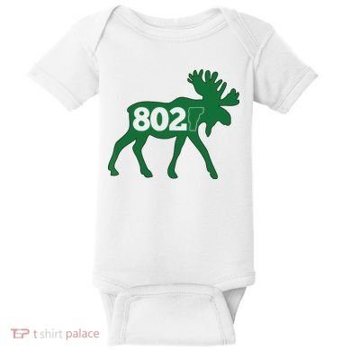 Vermont Moose 802 Vermont Green Mountain State Baby Bodysuit