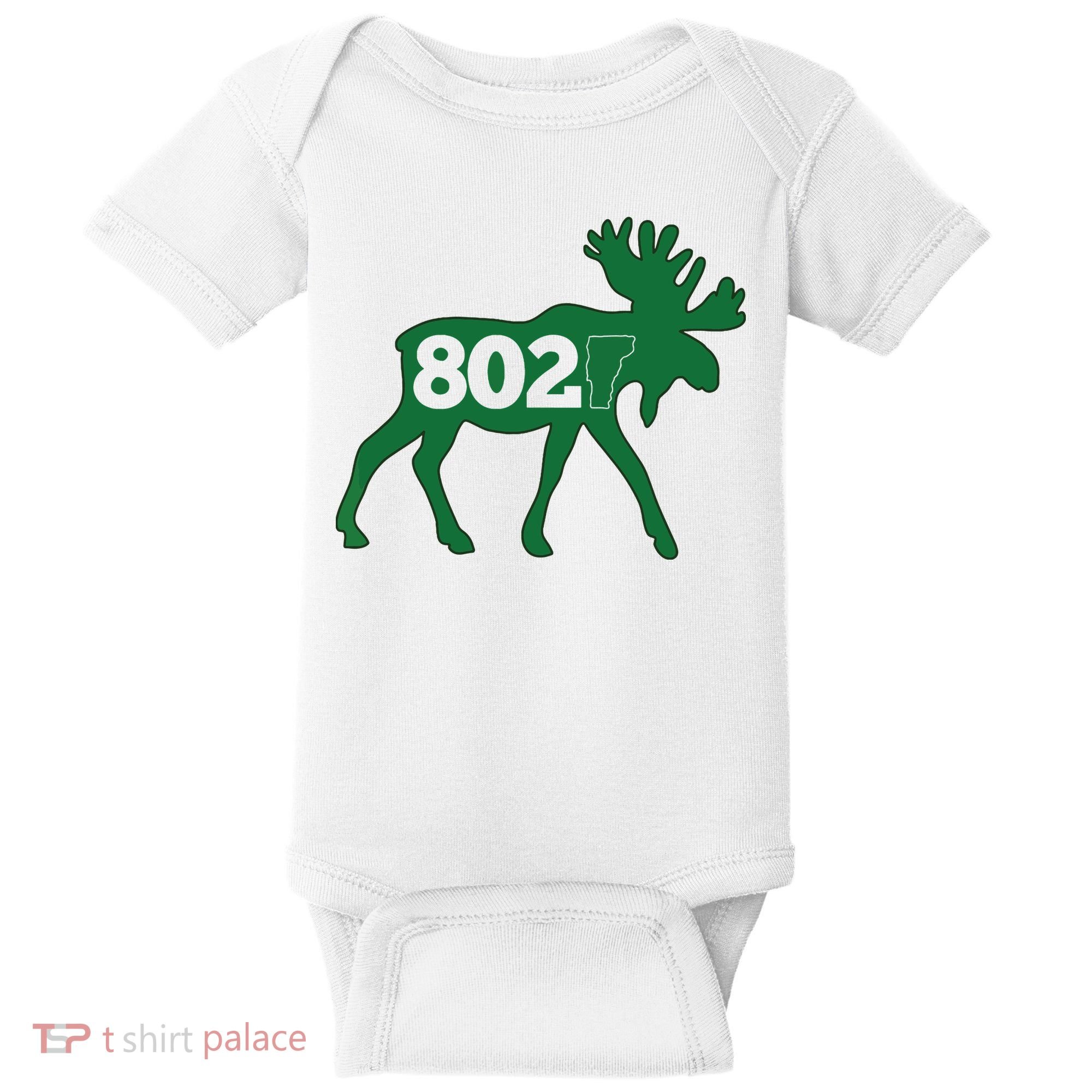Vermont Moose 802 Vermont Green Mountain State Baby Bodysuit