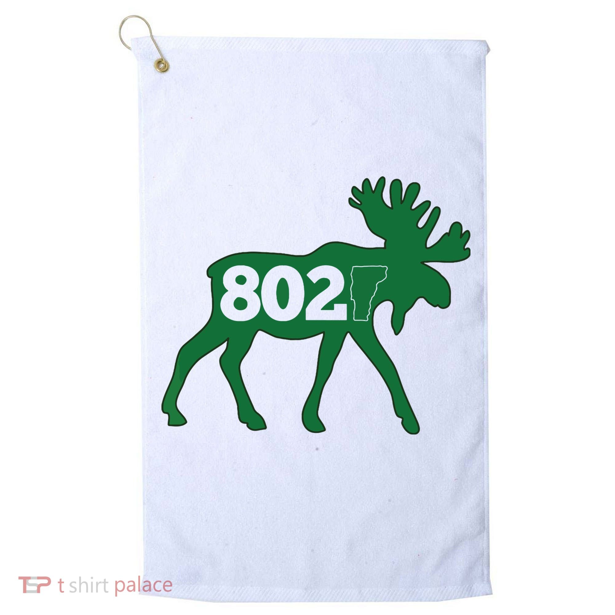 Vermont Moose 802 Vermont Green Mountain State Golf Towel