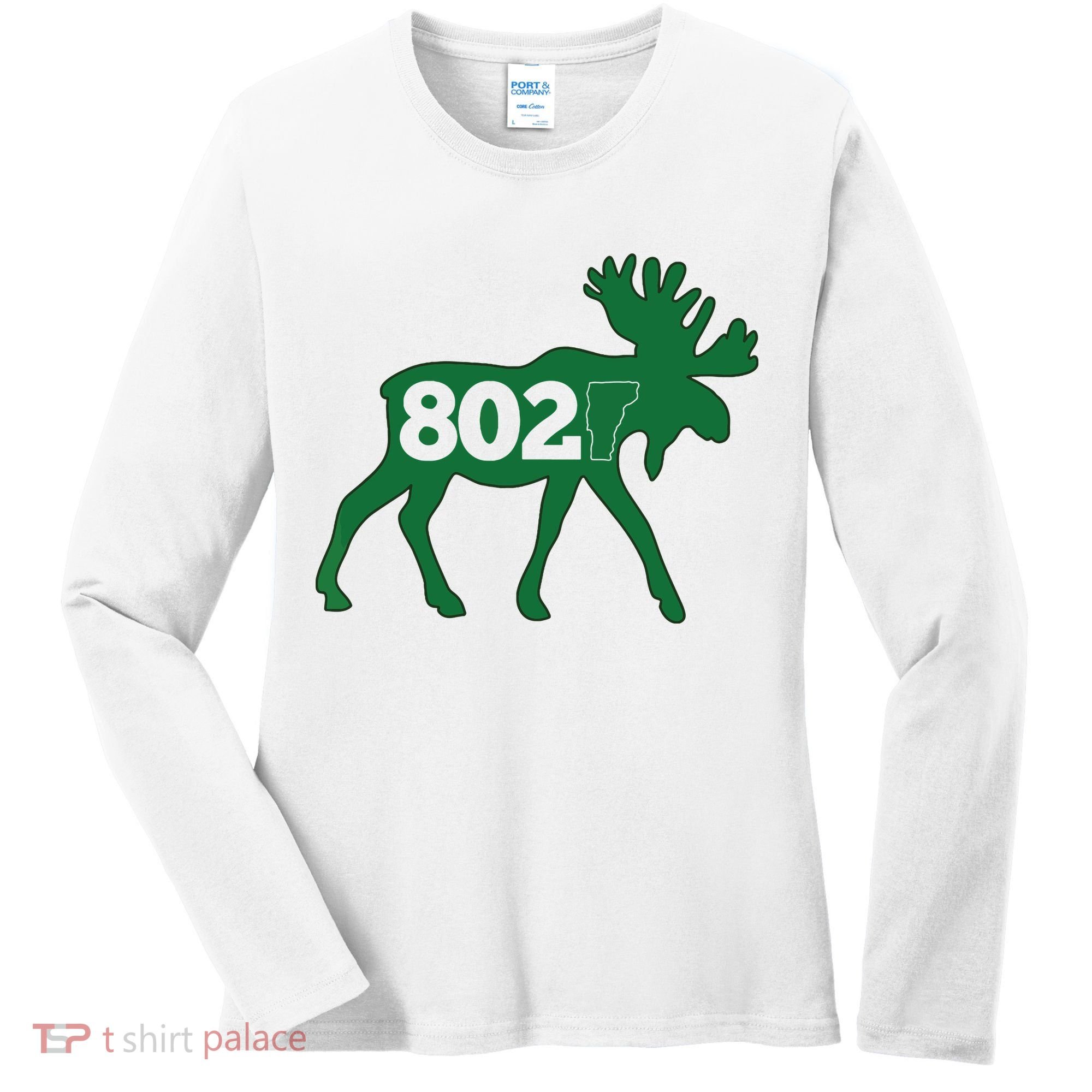 Vermont Moose 802 Vermont Green Mountain State Women's Long Sleeve Shirt