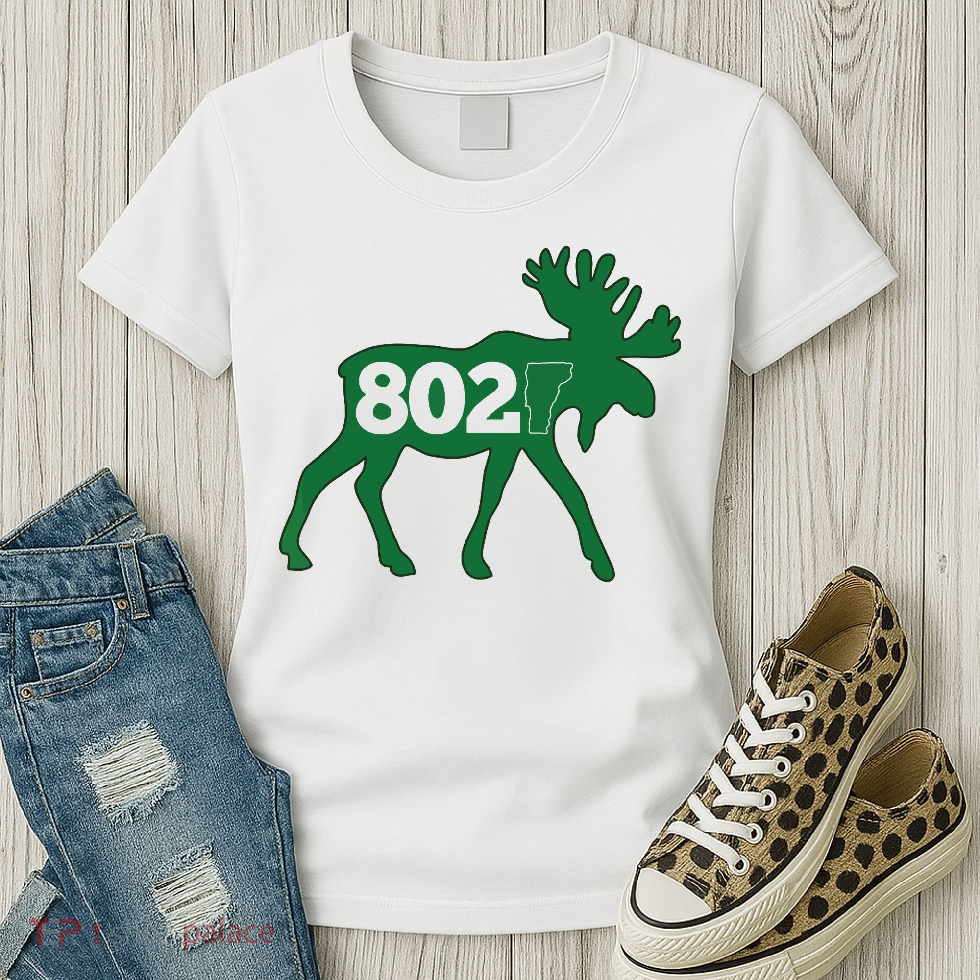Vermont Moose 802 Vermont Green Mountain State Women's T-Shirt