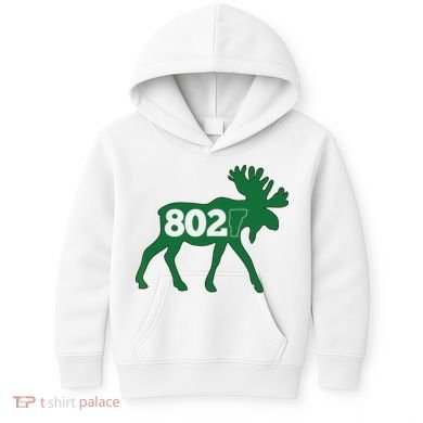 Vermont Moose 802 Vermont Green Mountain State Kids Hoodie