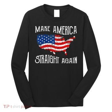 Vintage Make America Straight Again Groovy Long Sleeve Shirt
