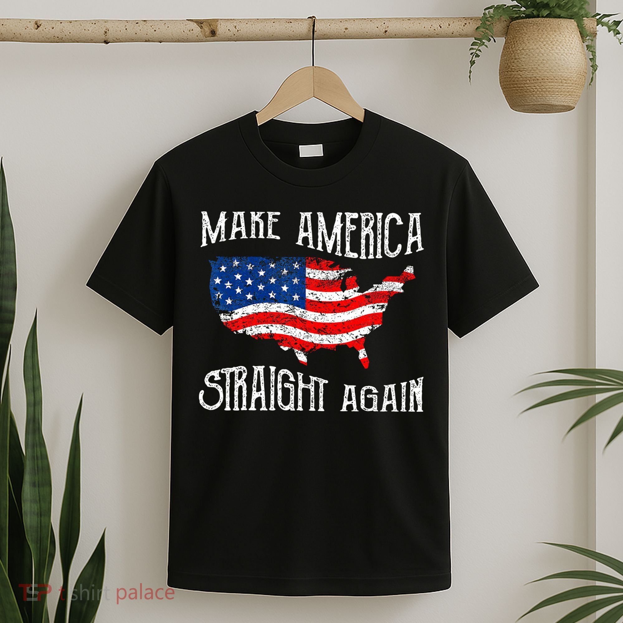 Vintage Make America Straight Again Groovy T-Shirt
