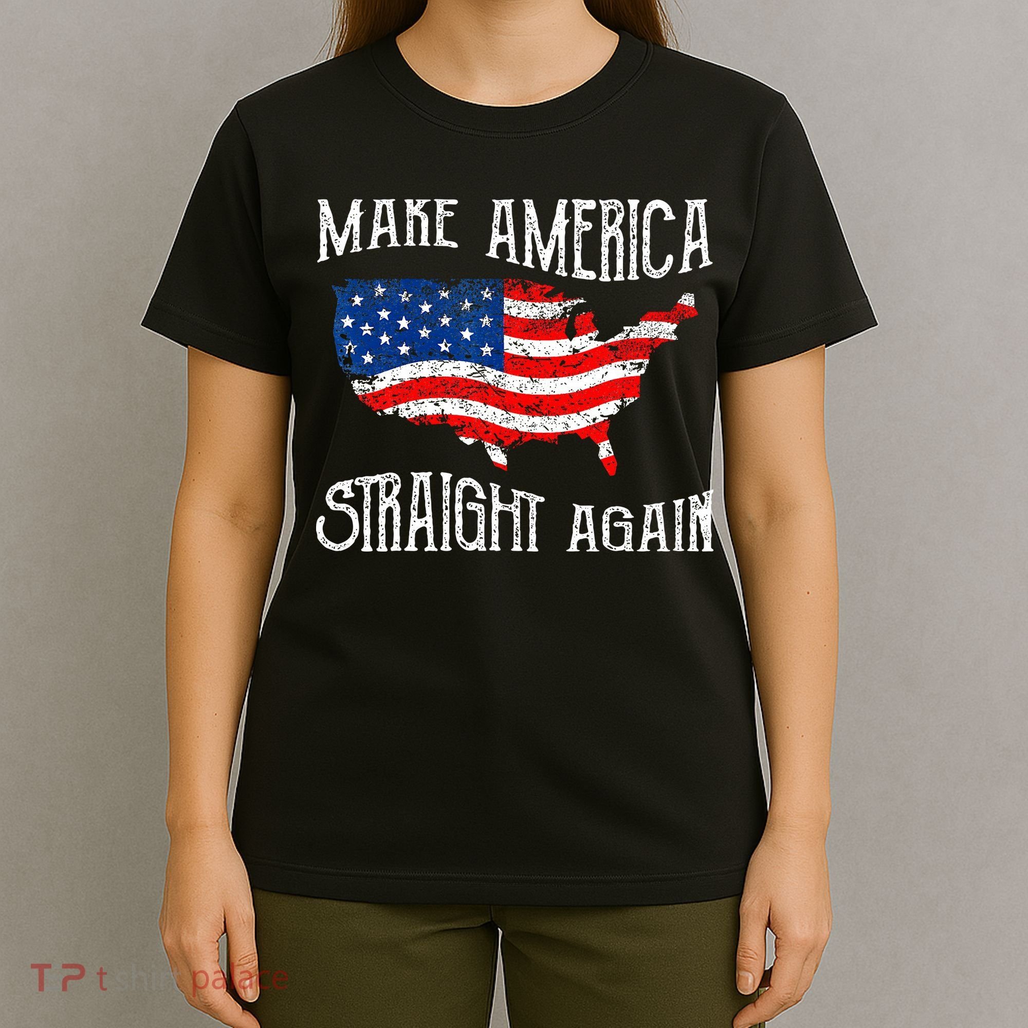 Vintage Make America Straight Again Groovy T-Shirt