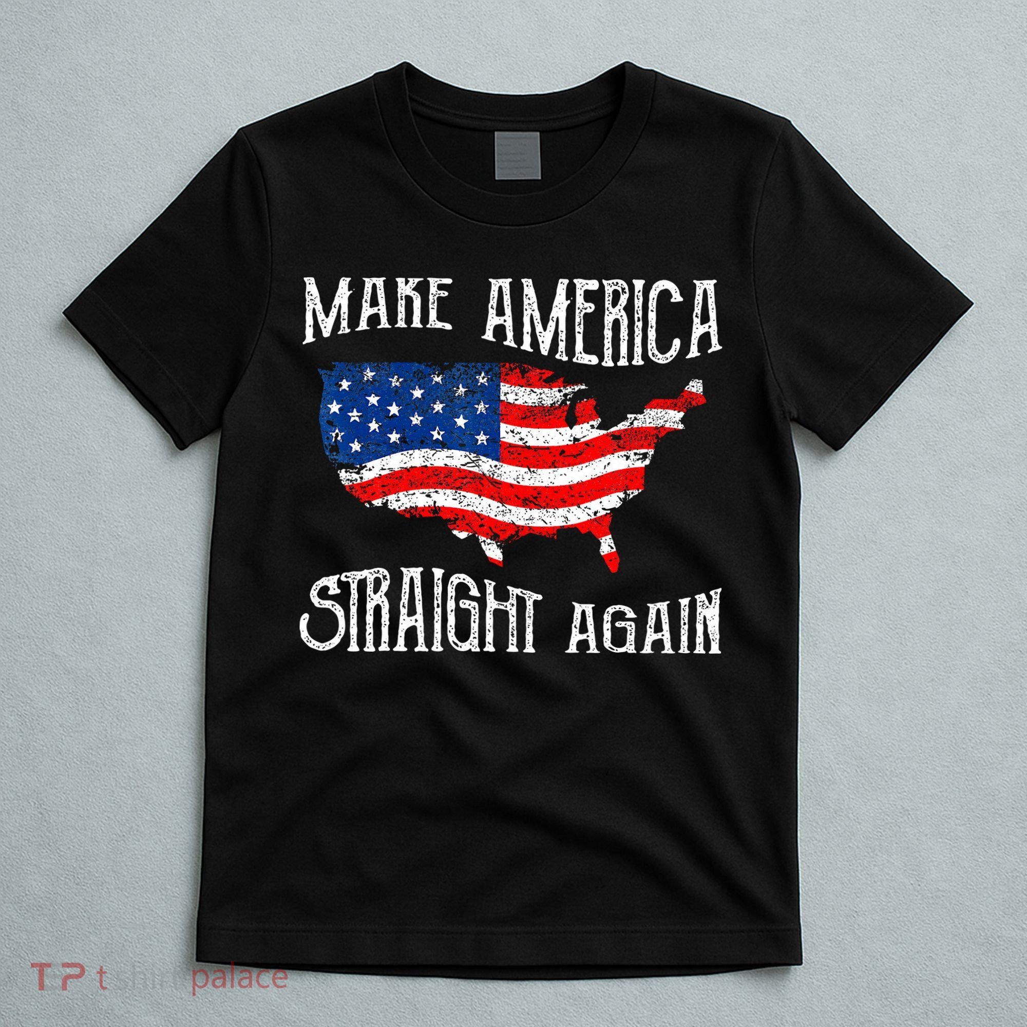 Vintage Make America Straight Again Groovy T-Shirt