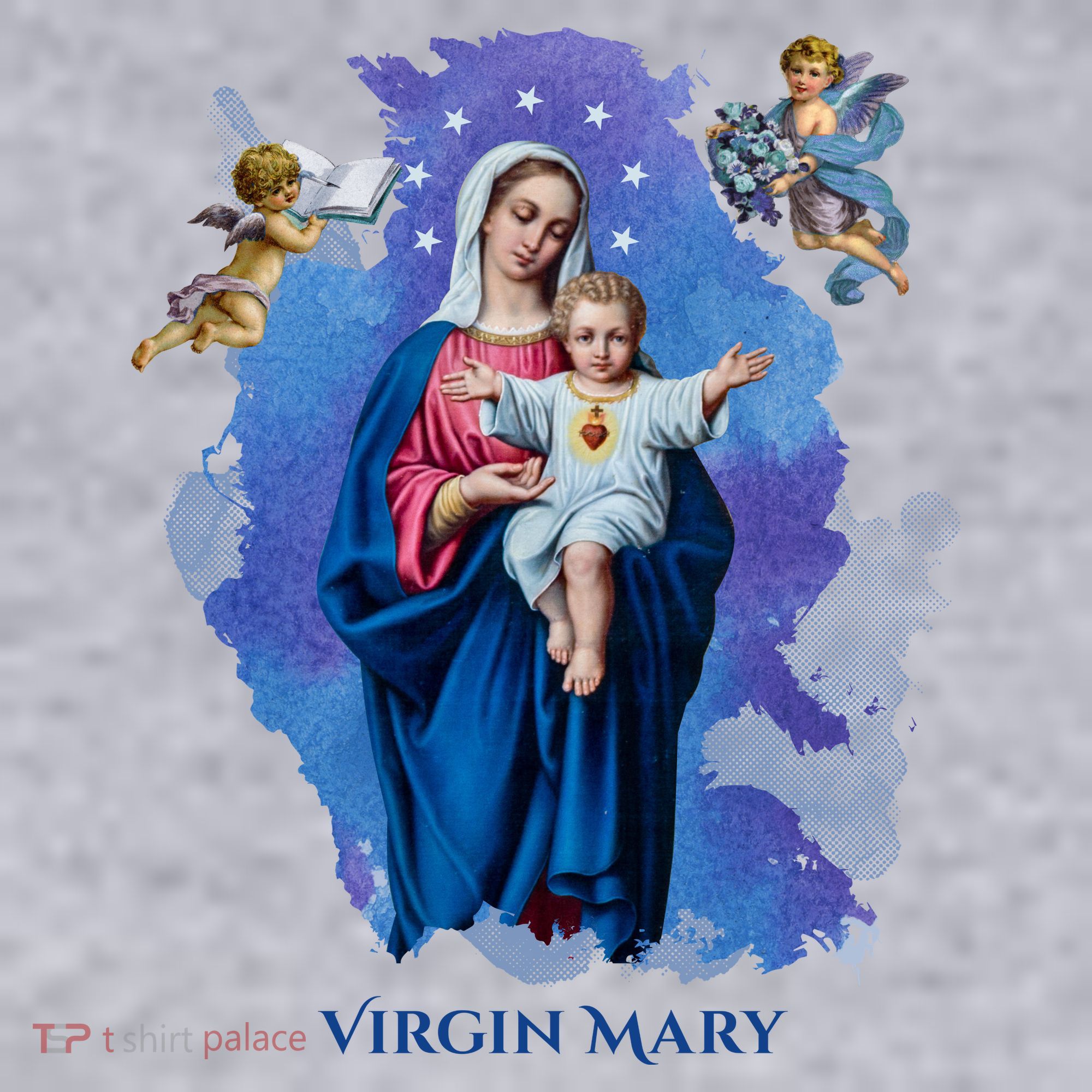 Virgin Mary Angel Religious Gift Art Women's Sweatshirt