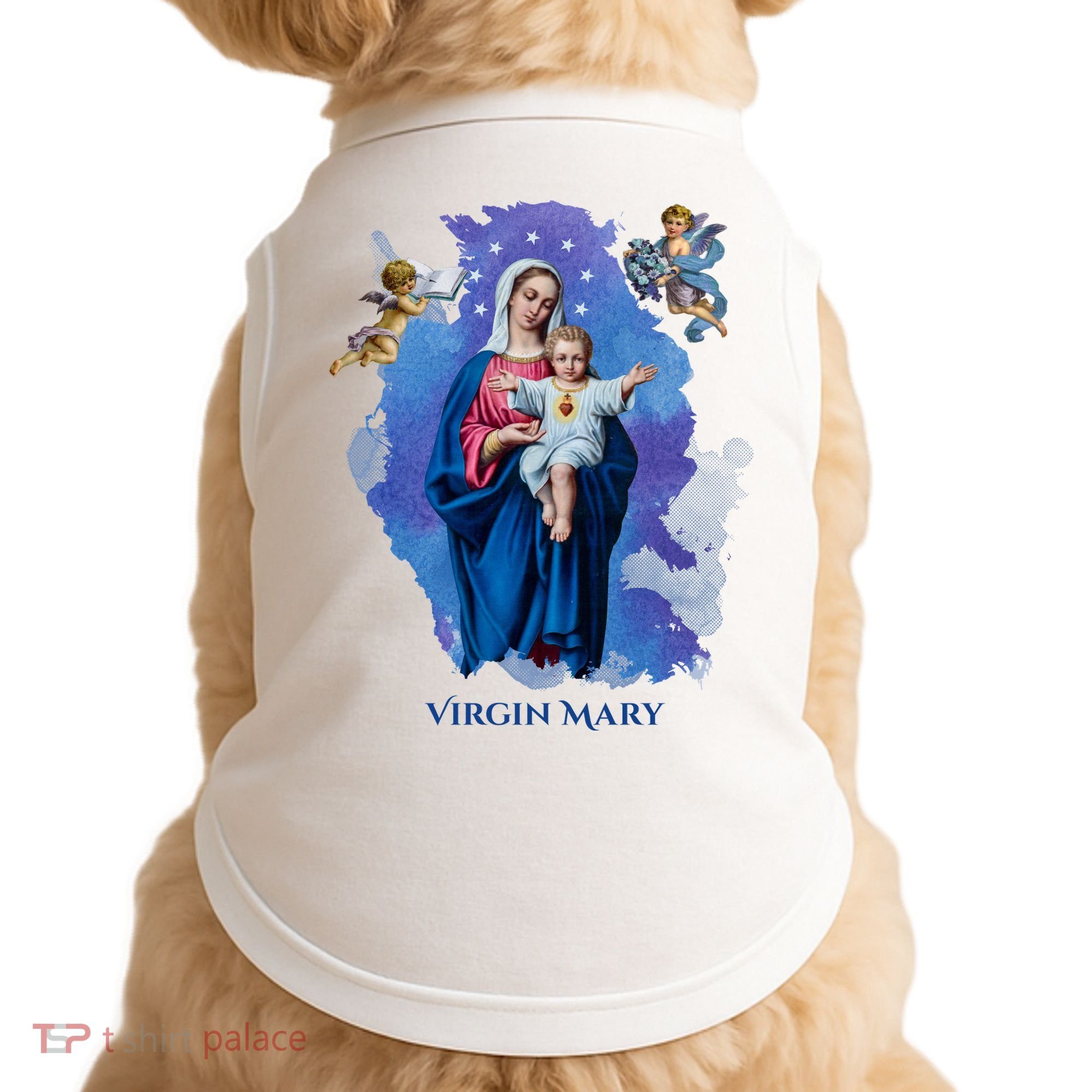 Virgin Mary Angel Religious Gift Art Doggie Tank