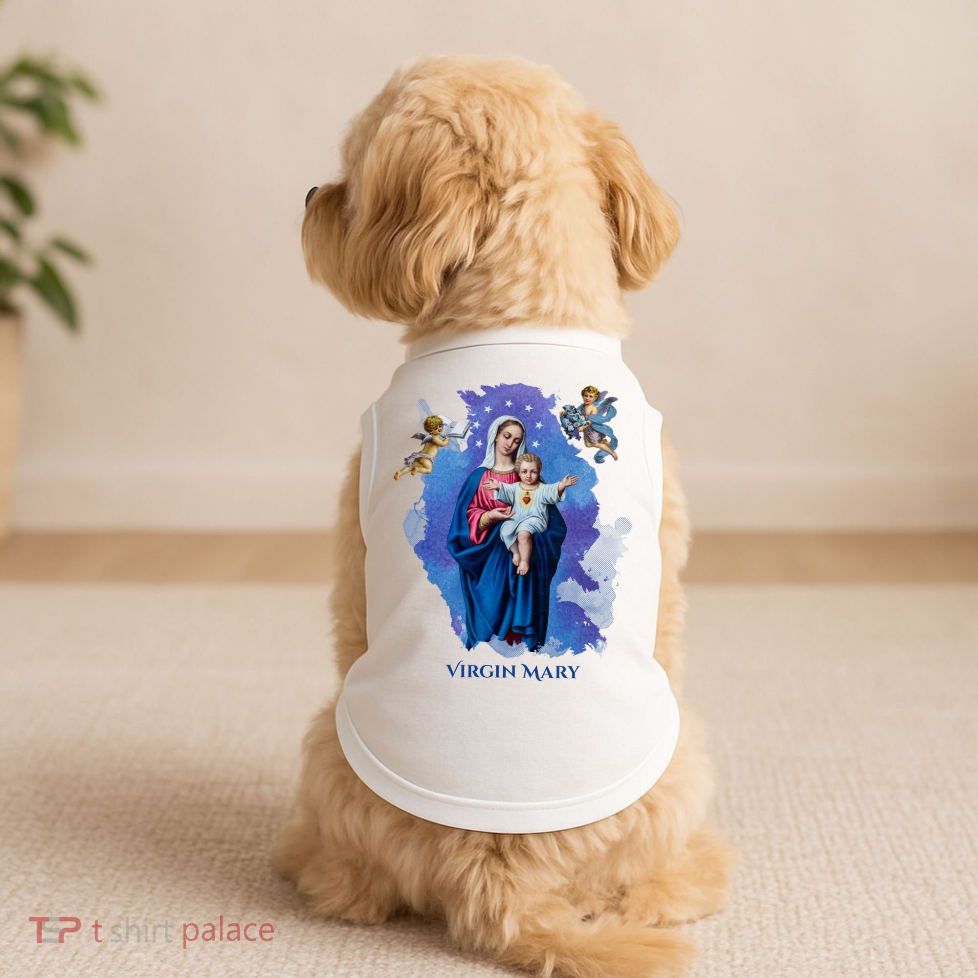 Virgin Mary Angel Religious Gift Art Doggie Tank