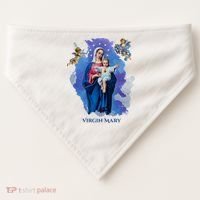 Virgin Mary Angel Religious Gift Art USA-Made Doggie Bandana thumb 0
