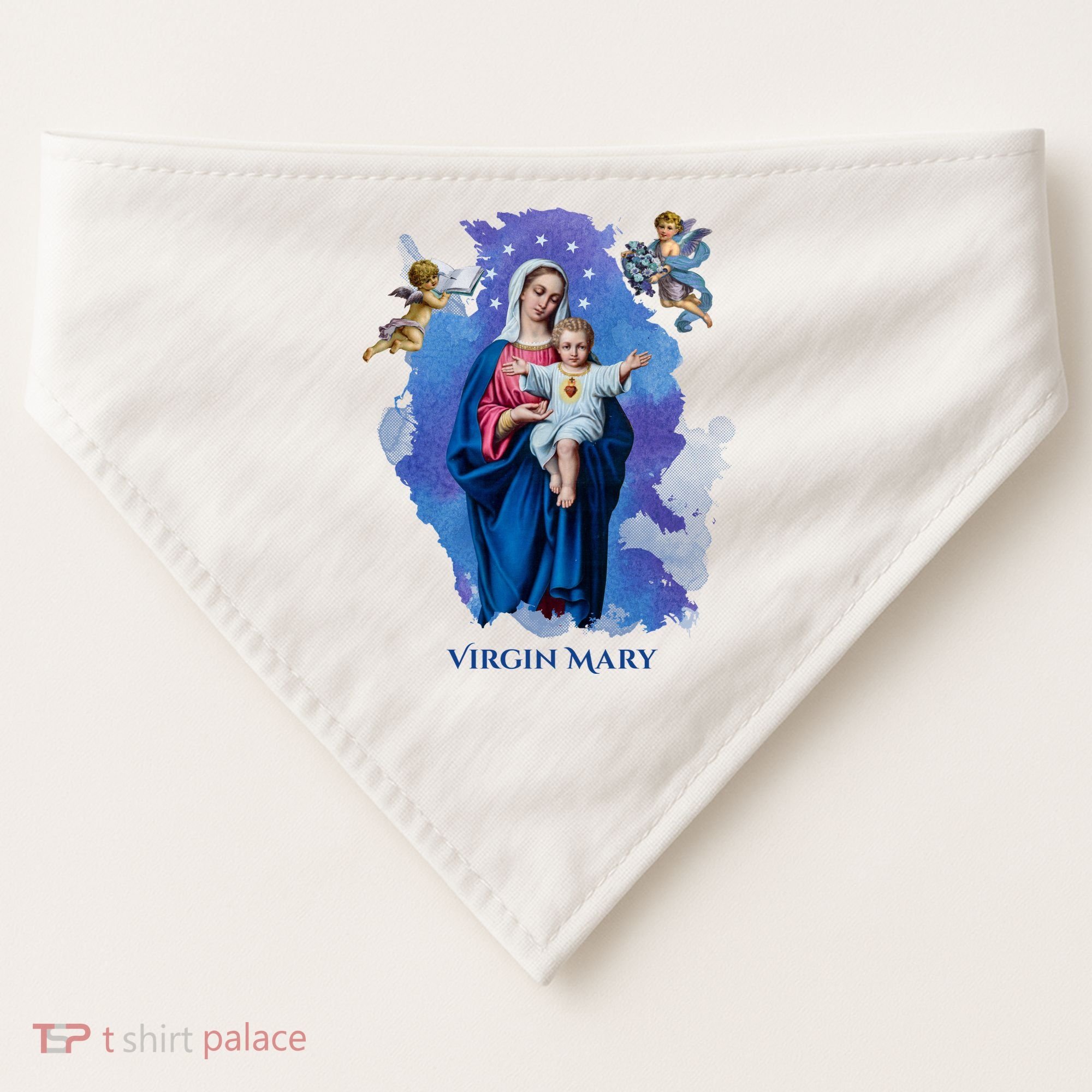Virgin Mary Angel Religious Gift Art USA-Made Doggie Bandana