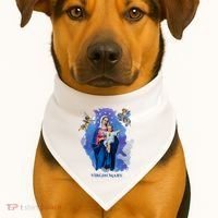 Virgin Mary Angel Religious Gift Art USA-Made Doggie Bandana thumb 1