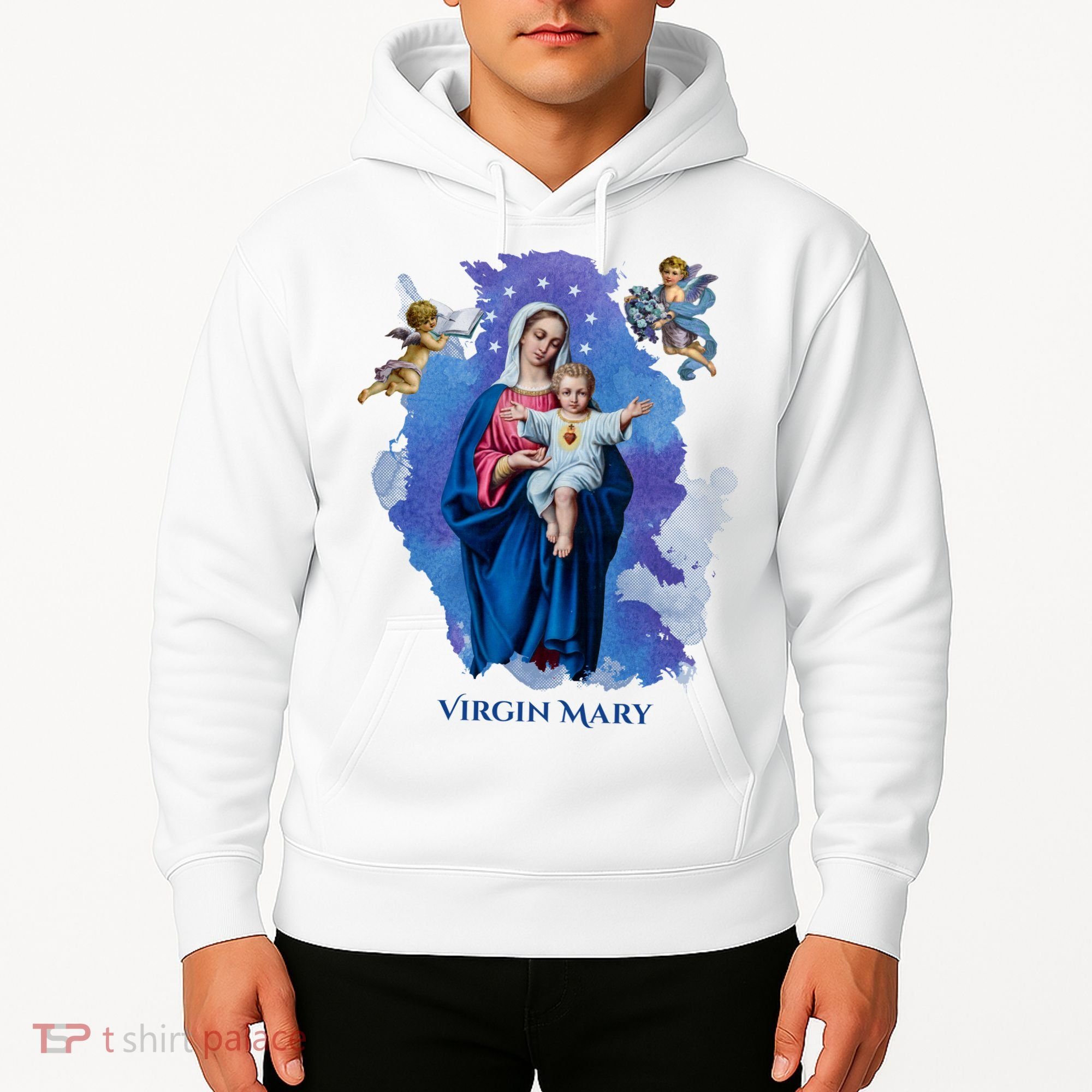 Virgin Mary Angel Religious Gift Art Hoodie