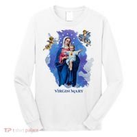 Virgin Mary Angel Religious Gift Art Long Sleeve Shirt thumb 0