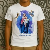 Virgin Mary Angel Religious Gift Art T-Shirt thumb 3