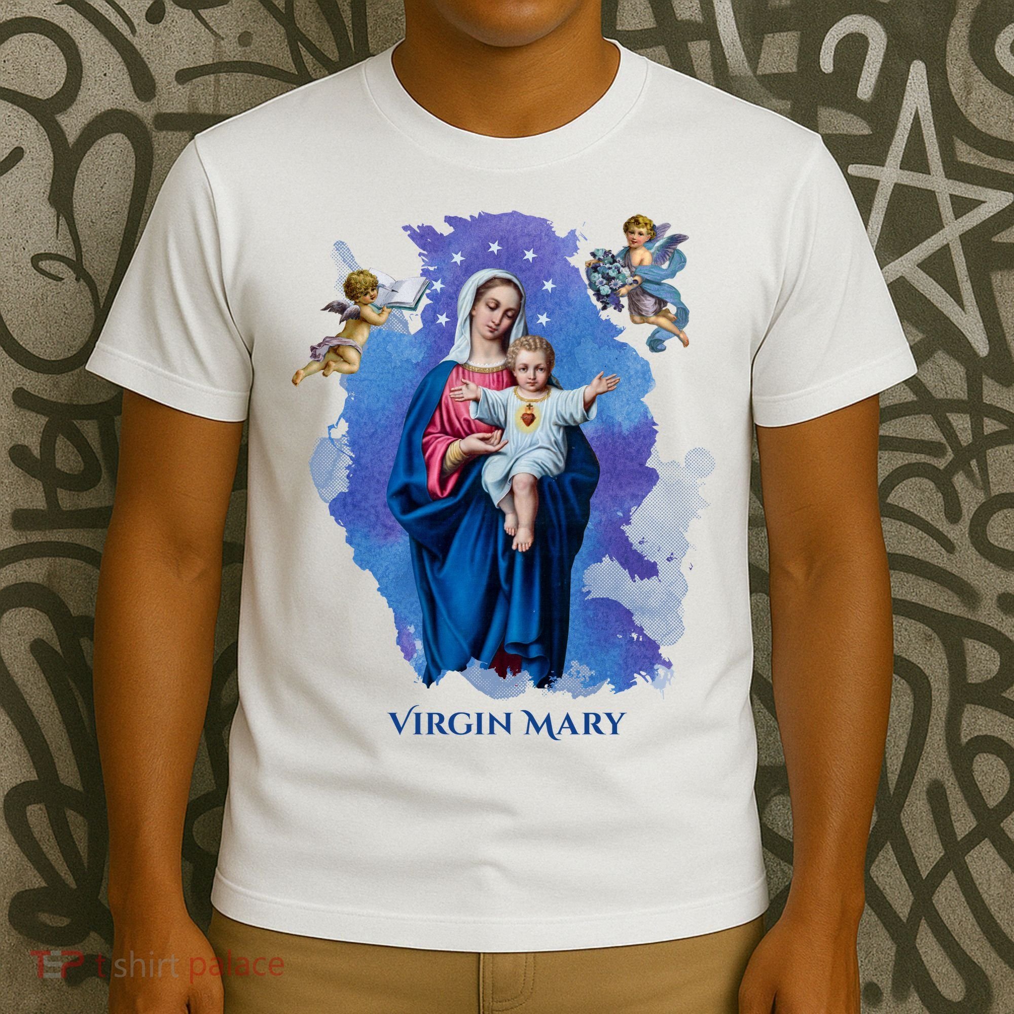 Virgin Mary Angel Religious Gift Art T-Shirt